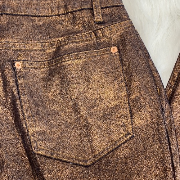 HYBRID & COMPANY METALLIC BRONZE JEANS SIZE 13 Jr - Picture 5 of 8